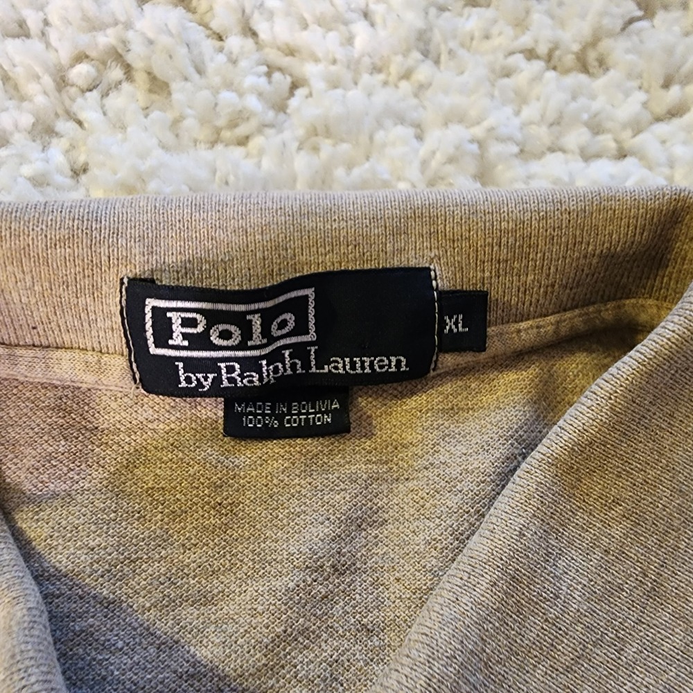 Polo by Ralph Lauren Mens XL Tan Short Sleeve Polo Shirt Casual - Picture 3 of 7